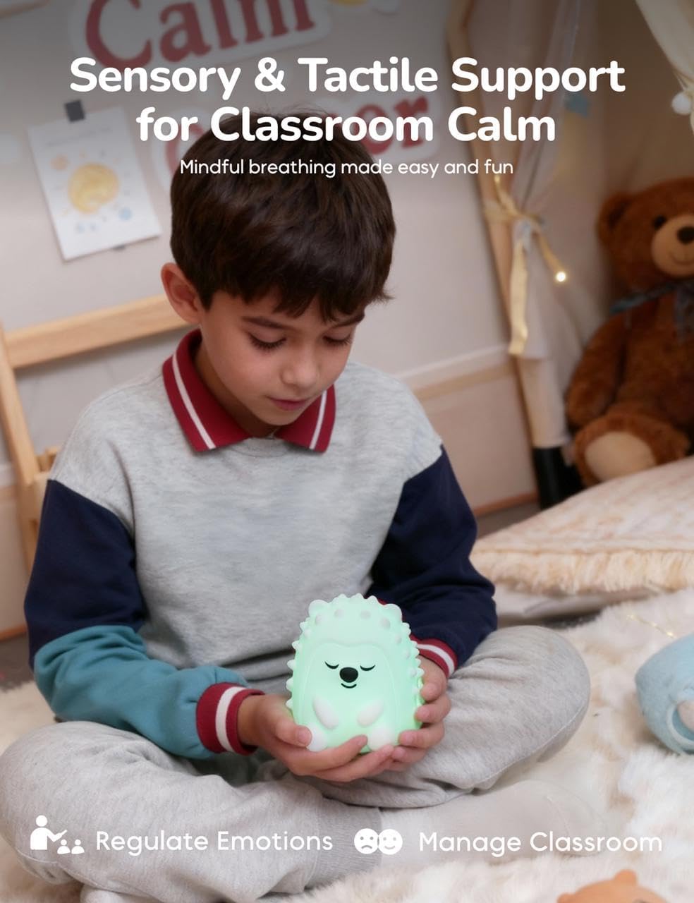 Breathing Pal 'Kyle'- Mindfulness Breathing Light, Guided Visual Meditation Breathing Light, Anxiety Relief Items for Calm Down Corner/Meditation/Sleep for Adult&Kid