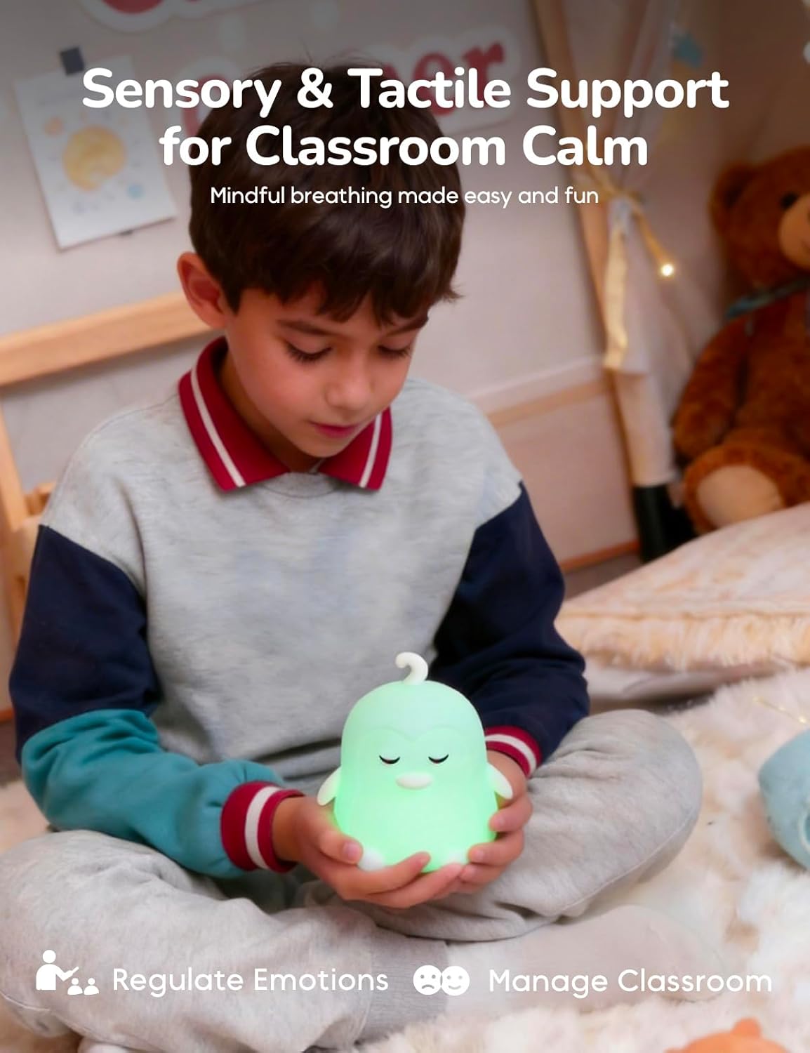 Breathing Pal 'Kyle'- Mindfulness Breathing Light, Guided Visual Meditation Breathing Light, Anxiety Relief Items for Calm Down Corner/Meditation/Sleep for Adult&Kid