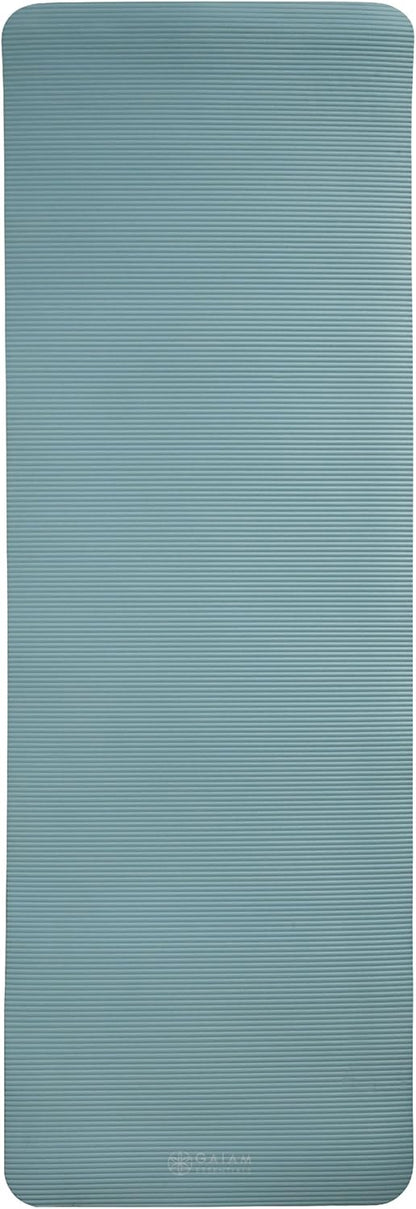Thick Yoga Mat, Exercise & Fitness Mat with Easy-Cinch Carrying Strap | Non-Slip NBR Foam | Joint Cushioning | Yoga, Pilates, Fitness & Floor Workouts | 72"L x 24"W