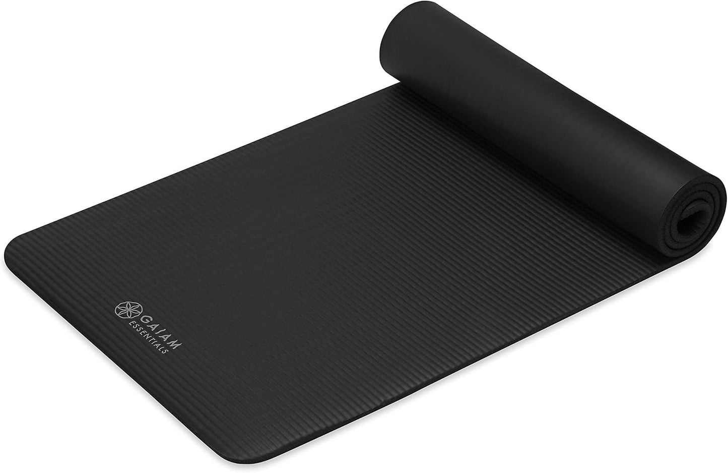 Thick Yoga Mat, Exercise & Fitness Mat with Easy-Cinch Carrying Strap | Non-Slip NBR Foam | Joint Cushioning | Yoga, Pilates, Fitness & Floor Workouts | 72"L x 24"W