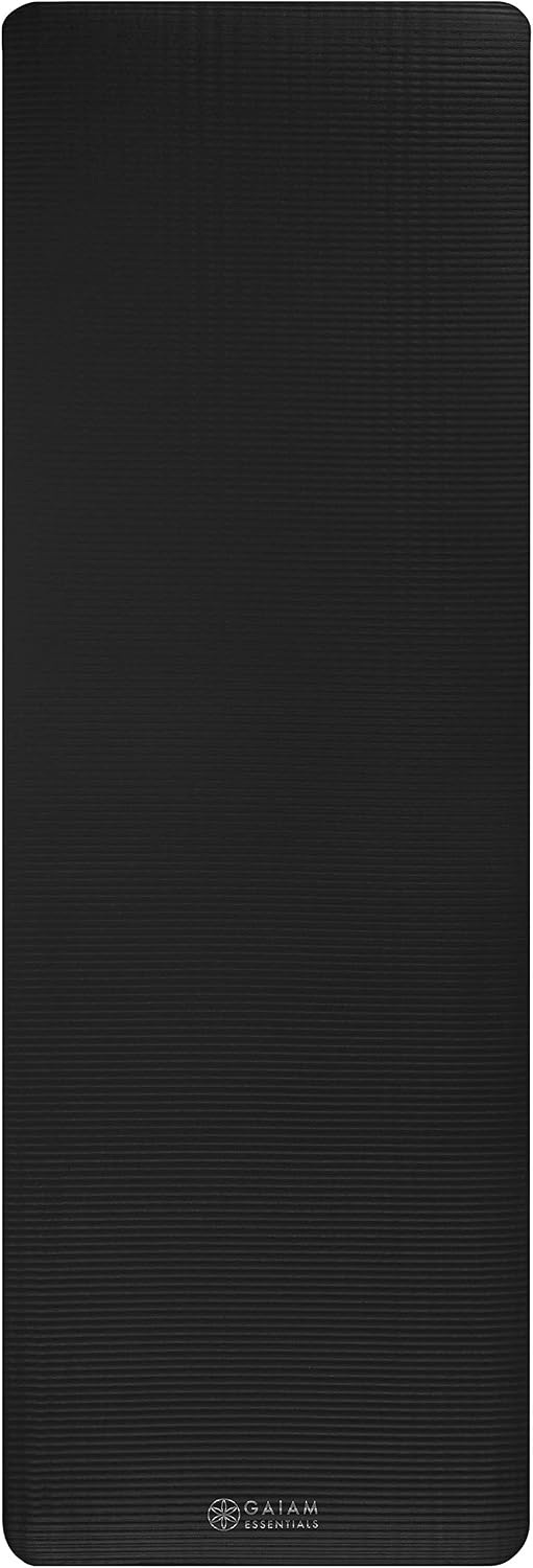 Thick Yoga Mat, Exercise & Fitness Mat with Easy-Cinch Carrying Strap | Non-Slip NBR Foam | Joint Cushioning | Yoga, Pilates, Fitness & Floor Workouts | 72"L x 24"W