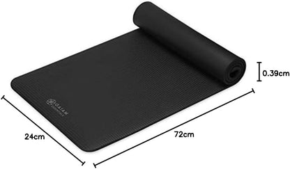 Thick Yoga Mat, Exercise & Fitness Mat with Easy-Cinch Carrying Strap | Non-Slip NBR Foam | Joint Cushioning | Yoga, Pilates, Fitness & Floor Workouts | 72"L x 24"W