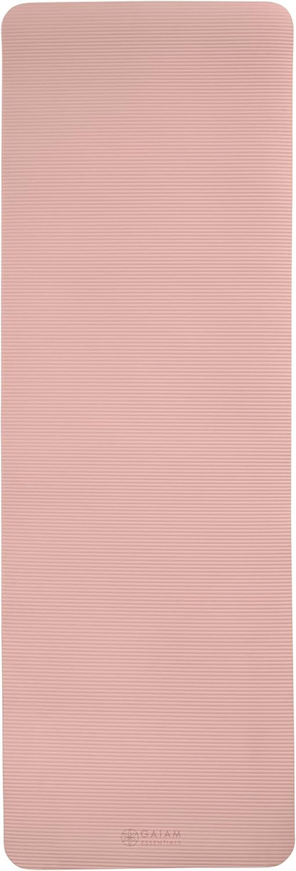 Thick Yoga Mat, Exercise & Fitness Mat with Easy-Cinch Carrying Strap | Non-Slip NBR Foam | Joint Cushioning | Yoga, Pilates, Fitness & Floor Workouts | 72"L x 24"W