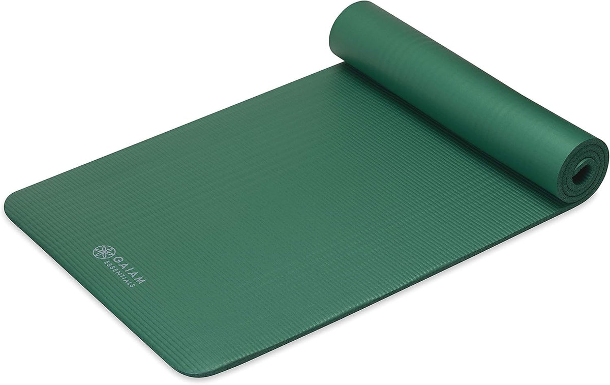 Thick Yoga Mat, Exercise & Fitness Mat with Easy-Cinch Carrying Strap | Non-Slip NBR Foam | Joint Cushioning | Yoga, Pilates, Fitness & Floor Workouts | 72"L x 24"W