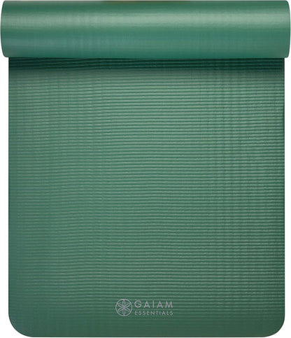 Thick Yoga Mat, Exercise & Fitness Mat with Easy-Cinch Carrying Strap | Non-Slip NBR Foam | Joint Cushioning | Yoga, Pilates, Fitness & Floor Workouts | 72"L x 24"W
