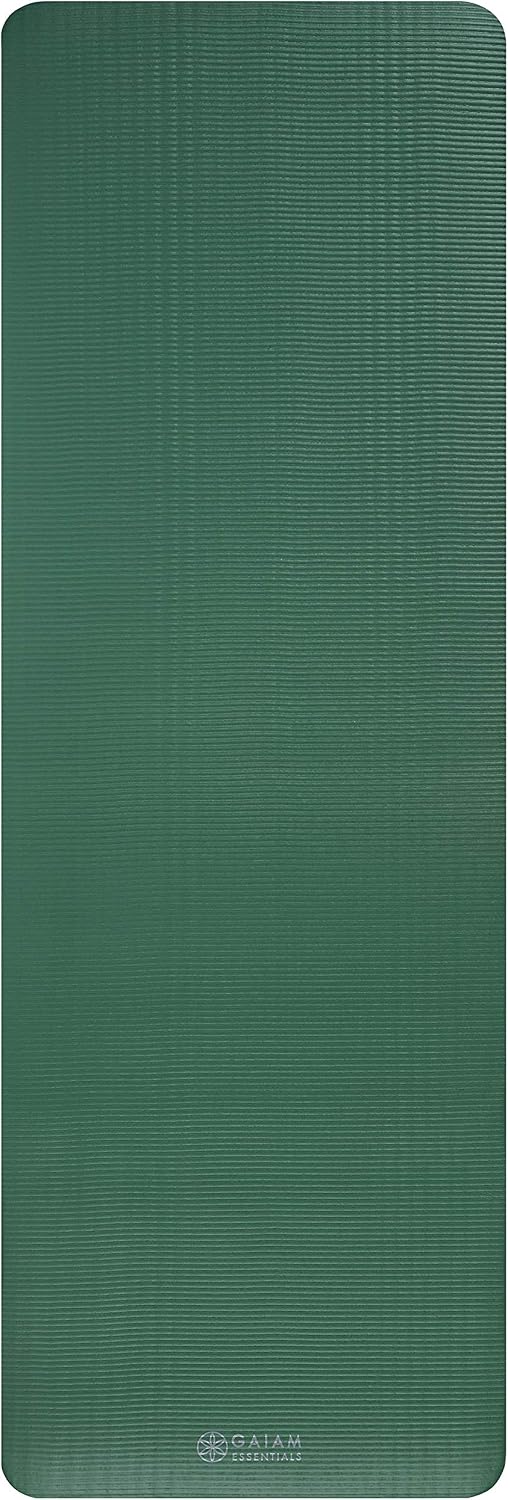 Thick Yoga Mat, Exercise & Fitness Mat with Easy-Cinch Carrying Strap | Non-Slip NBR Foam | Joint Cushioning | Yoga, Pilates, Fitness & Floor Workouts | 72"L x 24"W