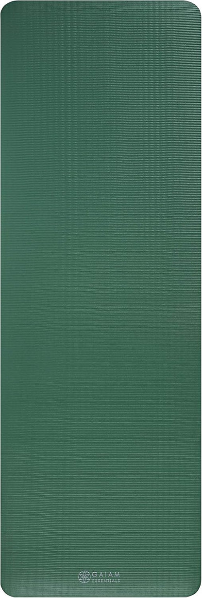 Thick Yoga Mat, Exercise & Fitness Mat with Easy-Cinch Carrying Strap | Non-Slip NBR Foam | Joint Cushioning | Yoga, Pilates, Fitness & Floor Workouts | 72"L x 24"W