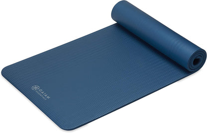 Thick Yoga Mat, Exercise & Fitness Mat with Easy-Cinch Carrying Strap | Non-Slip NBR Foam | Joint Cushioning | Yoga, Pilates, Fitness & Floor Workouts | 72"L x 24"W