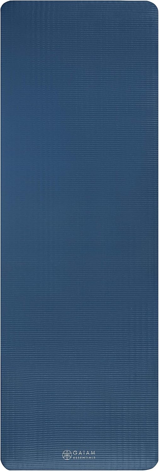 Thick Yoga Mat, Exercise & Fitness Mat with Easy-Cinch Carrying Strap | Non-Slip NBR Foam | Joint Cushioning | Yoga, Pilates, Fitness & Floor Workouts | 72"L x 24"W