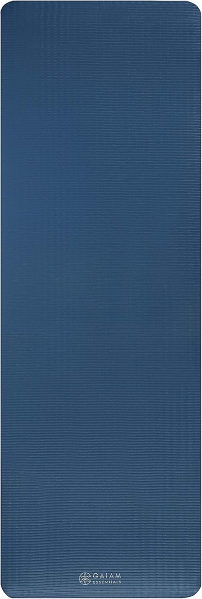 Thick Yoga Mat, Exercise & Fitness Mat with Easy-Cinch Carrying Strap | Non-Slip NBR Foam | Joint Cushioning | Yoga, Pilates, Fitness & Floor Workouts | 72"L x 24"W