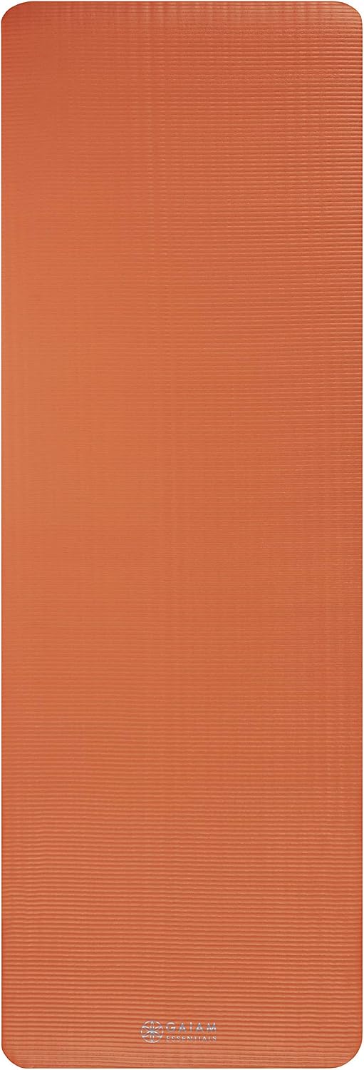 Thick Yoga Mat, Exercise & Fitness Mat with Easy-Cinch Carrying Strap | Non-Slip NBR Foam | Joint Cushioning | Yoga, Pilates, Fitness & Floor Workouts | 72"L x 24"W