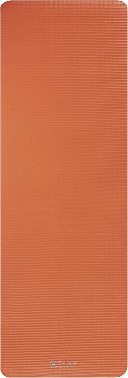 Thick Yoga Mat, Exercise & Fitness Mat with Easy-Cinch Carrying Strap | Non-Slip NBR Foam | Joint Cushioning | Yoga, Pilates, Fitness & Floor Workouts | 72"L x 24"W