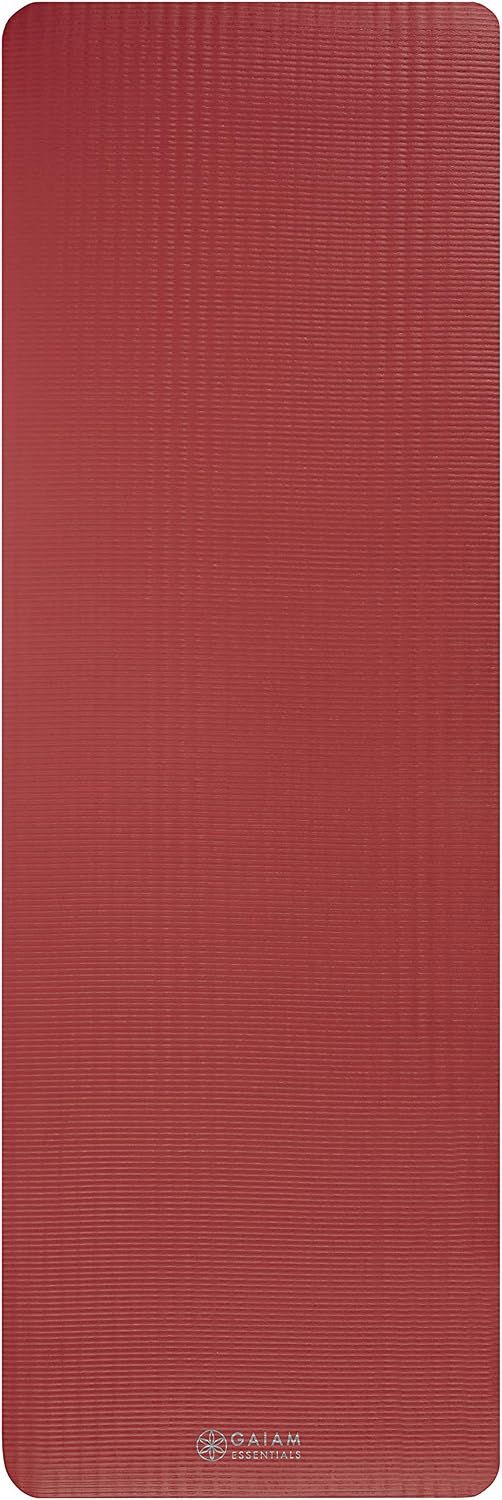 Thick Yoga Mat, Exercise & Fitness Mat with Easy-Cinch Carrying Strap | Non-Slip NBR Foam | Joint Cushioning | Yoga, Pilates, Fitness & Floor Workouts | 72"L x 24"W