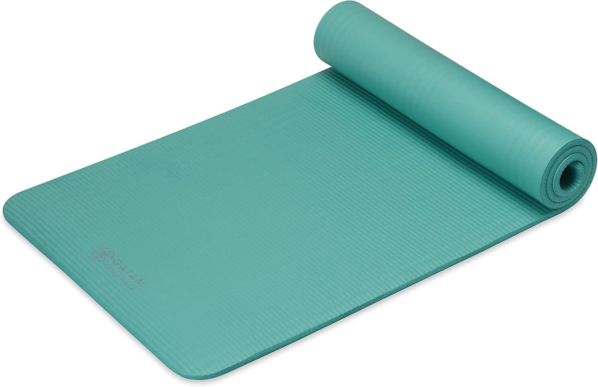 Thick Yoga Mat, Exercise & Fitness Mat with Easy-Cinch Carrying Strap | Non-Slip NBR Foam | Joint Cushioning | Yoga, Pilates, Fitness & Floor Workouts | 72"L x 24"W
