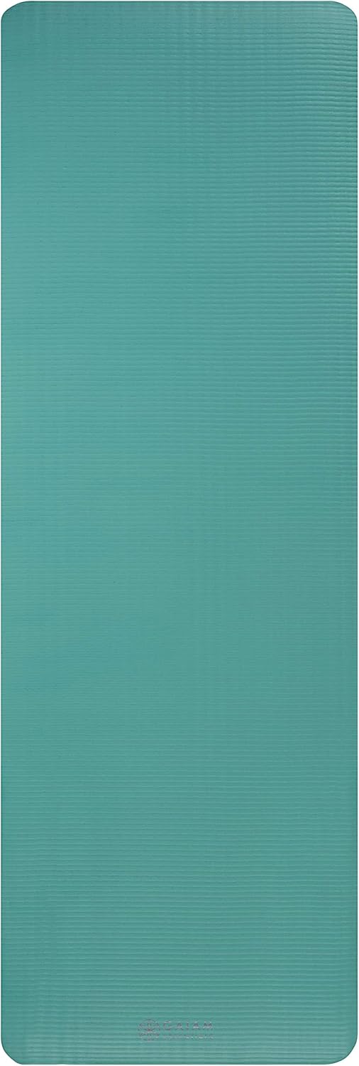 Thick Yoga Mat, Exercise & Fitness Mat with Easy-Cinch Carrying Strap | Non-Slip NBR Foam | Joint Cushioning | Yoga, Pilates, Fitness & Floor Workouts | 72"L x 24"W