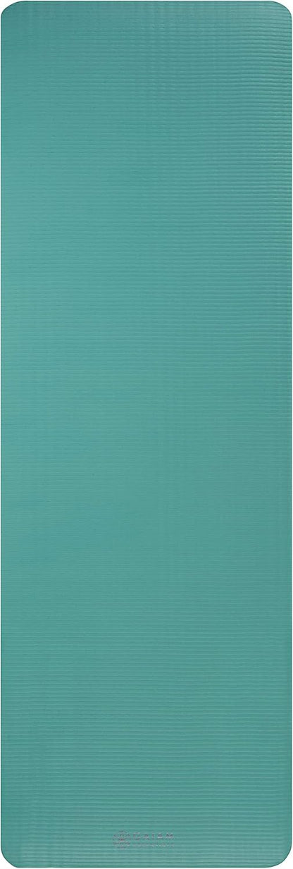 Thick Yoga Mat, Exercise & Fitness Mat with Easy-Cinch Carrying Strap | Non-Slip NBR Foam | Joint Cushioning | Yoga, Pilates, Fitness & Floor Workouts | 72"L x 24"W