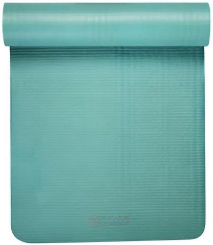 Thick Yoga Mat, Exercise & Fitness Mat with Easy-Cinch Carrying Strap | Non-Slip NBR Foam | Joint Cushioning | Yoga, Pilates, Fitness & Floor Workouts | 72"L x 24"W