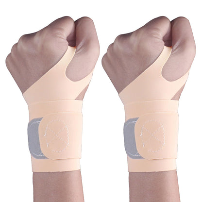 2 Pcs Ultra-Thin Wrist Brace Support for Carpal Tunnel, Pain Relief, Arthritis, Tendonitis, Elastic Wrist Wraps Right and Left Hands - Compression and Support for Fitness Enthusiasts (Skin Tone)