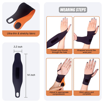 2 Pcs Ultra-Thin Wrist Brace Support for Carpal Tunnel, Pain Relief, Arthritis, Tendonitis, Elastic Wrist Wraps Right and Left Hands - Compression and Support for Fitness Enthusiasts (Skin Tone)
