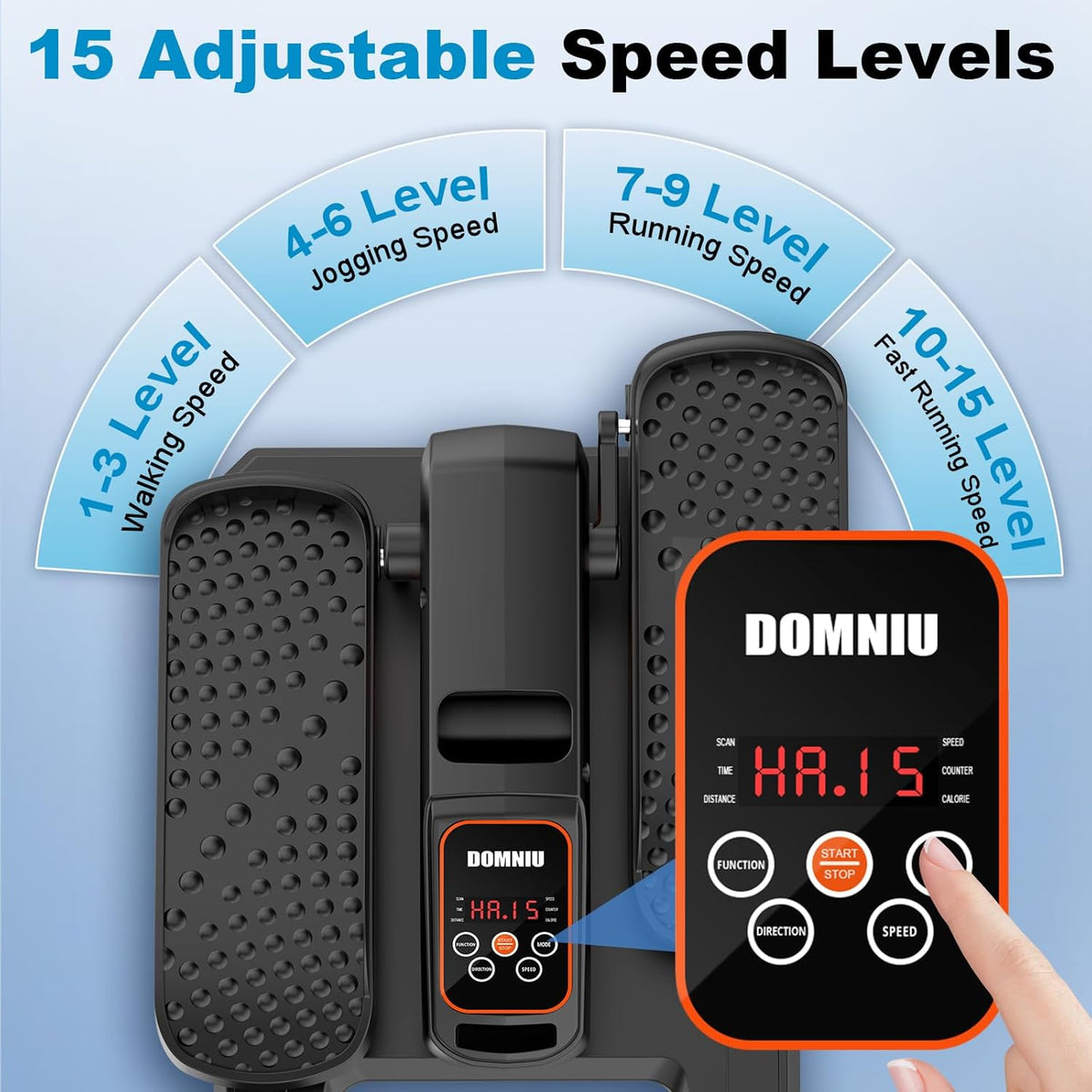 Under Desk Elliptical Machine, Electric Elliptical as Seen on TV for Seniors Adults with 15 Adjustable Speed, Quiet & Portable Electric Seated Pedal Exerciser for Home Office