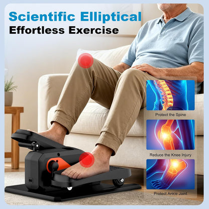 Under Desk Elliptical Machine, Electric Elliptical as Seen on TV for Seniors Adults with 15 Adjustable Speed, Quiet & Portable Electric Seated Pedal Exerciser for Home Office