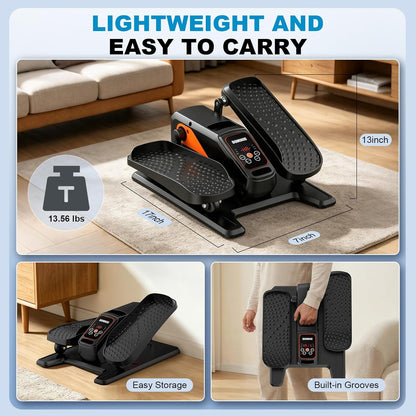 Under Desk Elliptical Machine, Electric Elliptical as Seen on TV for Seniors Adults with 15 Adjustable Speed, Quiet & Portable Electric Seated Pedal Exerciser for Home Office