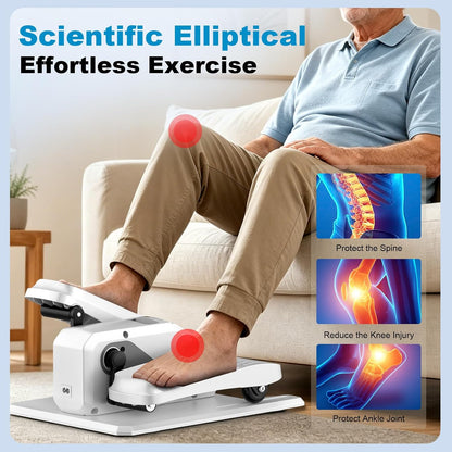 Under Desk Elliptical Machine, Electric Elliptical as Seen on TV for Seniors Adults with 15 Adjustable Speed, Quiet & Portable Electric Seated Pedal Exerciser for Home Office