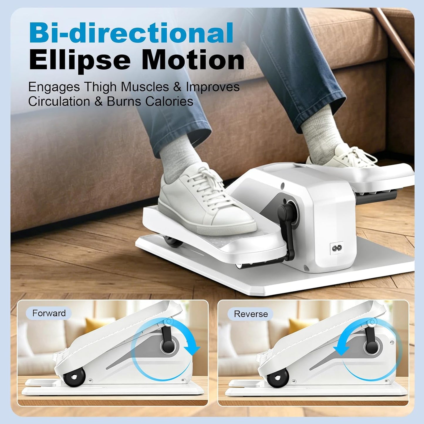 Under Desk Elliptical Machine, Electric Elliptical as Seen on TV for Seniors Adults with 15 Adjustable Speed, Quiet & Portable Electric Seated Pedal Exerciser for Home Office