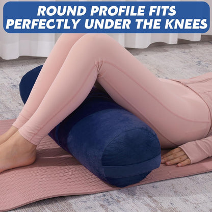 Round Yoga Pillow, Cylindrical Yoga Bolster Pillow with Washable Cover, Meditation Cushion Body Cushion for Practice, Restorative, Meditation