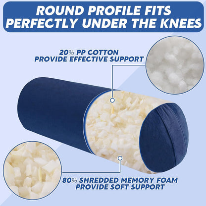 Round Yoga Pillow, Cylindrical Yoga Bolster Pillow with Washable Cover, Meditation Cushion Body Cushion for Practice, Restorative, Meditation