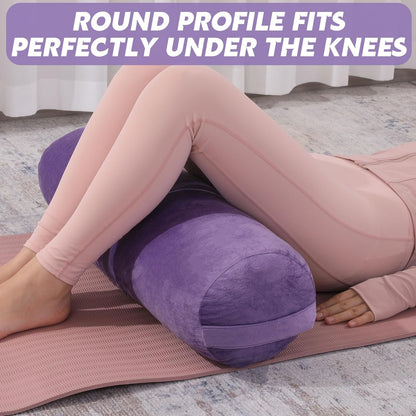 Round Yoga Pillow, Cylindrical Yoga Bolster Pillow with Washable Cover, Meditation Cushion Body Cushion for Practice, Restorative, Meditation