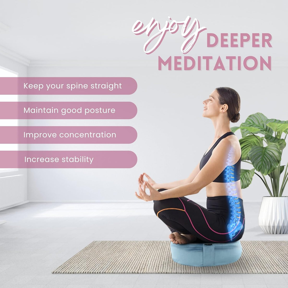 Meditation Cushion, Floor Pillow Foam Zafu Buckwheat, Mandala Pattern Yoga Meditation Bolster Pillows, Floor Cushions