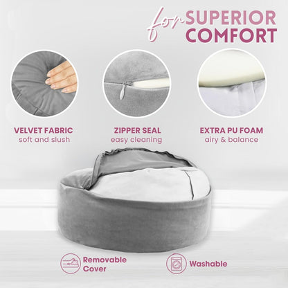 Meditation Cushion, Floor Pillow Foam Zafu Buckwheat, Mandala Pattern Yoga Meditation Bolster Pillows, Floor Cushions