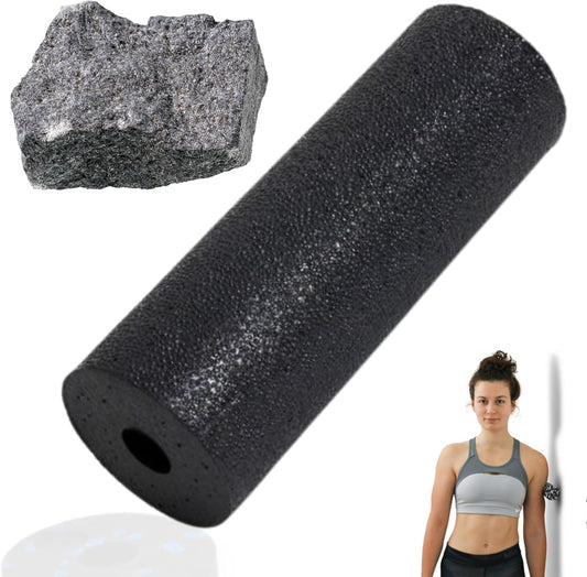 Mini Massage Foam Roller High Density - 100% Recycled Non-Toxic Material - Portable Pocket-Sized for Travel - Foot Arch,Legs & Arms Pain Target - Waterproof and Durable 15x6cm(Black)