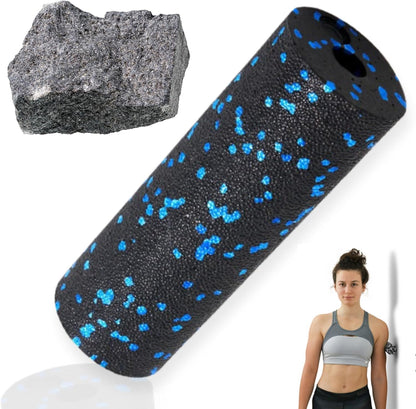 Mini Massage Foam Roller High Density - 100% Recycled Non-Toxic Material - Portable Pocket-Sized for Travel - Foot Arch,Legs & Arms Pain Target - Waterproof and Durable 15x6cm(Black)