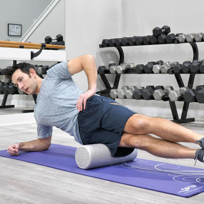 Silver AXIS Foam Roller - Moderate Density, Eco-Friendly, Durable Foam Roller for Physical Therapy and Exercise, Deep Tissue Muscle Relief, and Workout Recovery (36-Inch Round)