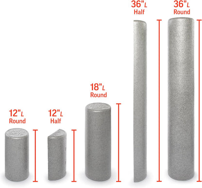 Silver AXIS Foam Roller - Moderate Density, Eco-Friendly, Durable Foam Roller for Physical Therapy and Exercise, Deep Tissue Muscle Relief, and Workout Recovery (36-Inch Round)