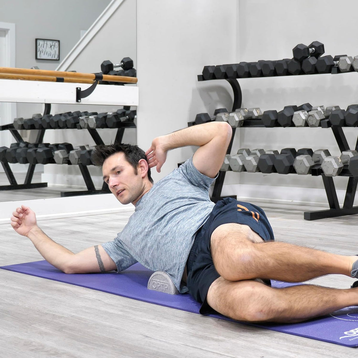 Silver AXIS Foam Roller - Moderate Density, Eco-Friendly, Durable Foam Roller for Physical Therapy and Exercise, Deep Tissue Muscle Relief, and Workout Recovery (36-Inch Round)