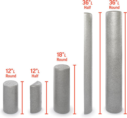 Silver AXIS Foam Roller - Moderate Density, Eco-Friendly, Durable Foam Roller for Physical Therapy and Exercise, Deep Tissue Muscle Relief, and Workout Recovery (36-Inch Round)