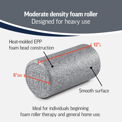 Silver AXIS Foam Roller - Moderate Density, Eco-Friendly, Durable Foam Roller for Physical Therapy and Exercise, Deep Tissue Muscle Relief, and Workout Recovery (36-Inch Round)