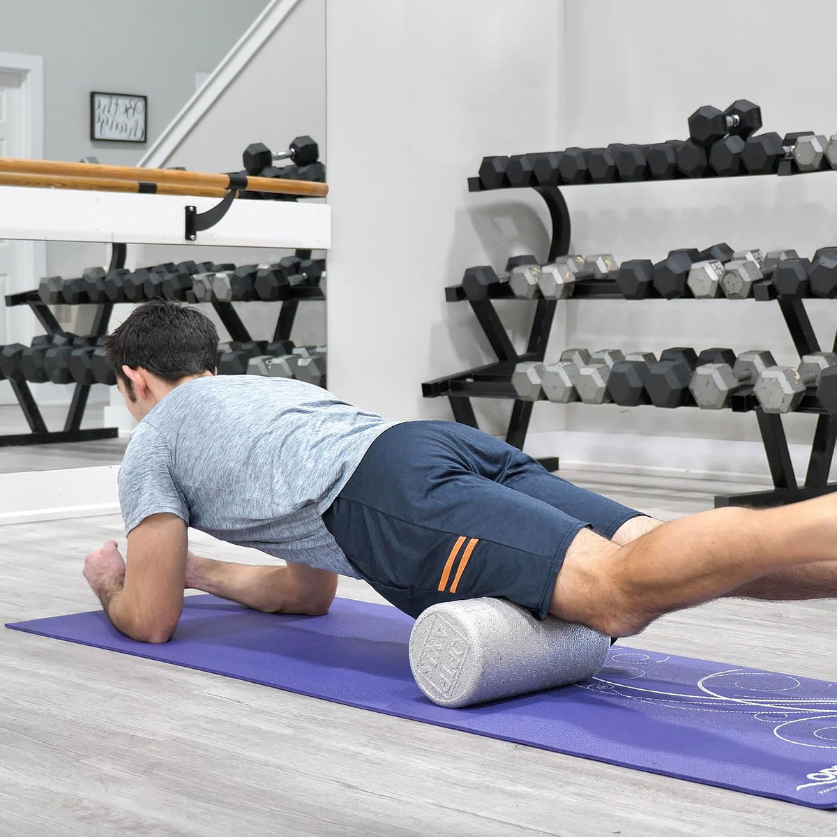 Silver AXIS Foam Roller - Moderate Density, Eco-Friendly, Durable Foam Roller for Physical Therapy and Exercise, Deep Tissue Muscle Relief, and Workout Recovery (36-Inch Round)
