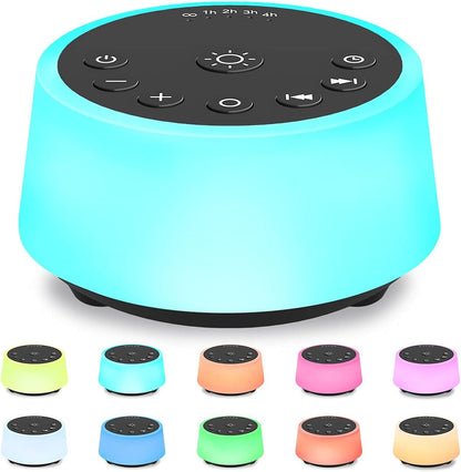 Sound Machines with 10 Colors Night Light 25 Soothing Sounds and Sleep White Noise Machine 32 Volume Levels 5 Timers Adjustable Brightness Memory Function for Adults Kids Baby