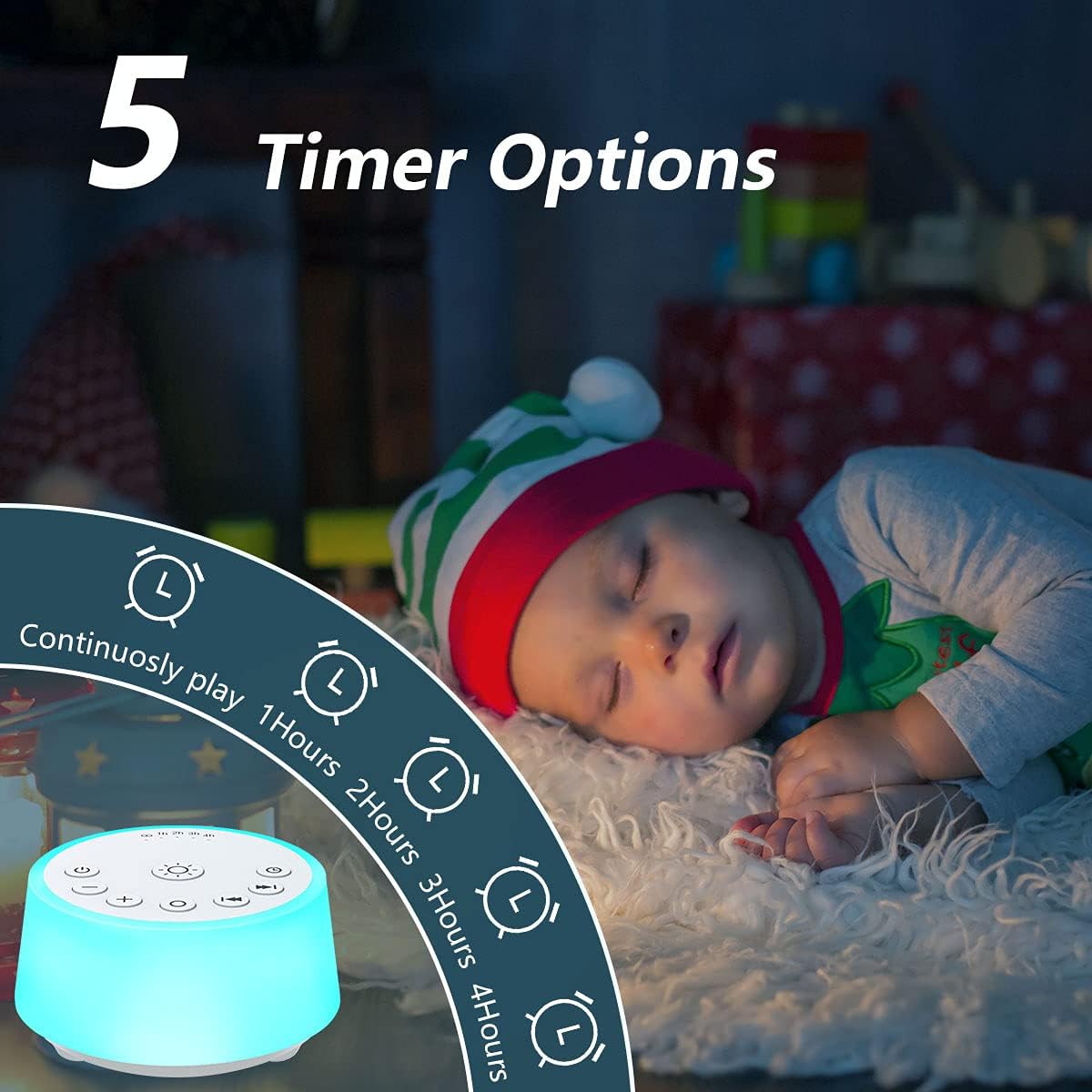 Sound Machines with 10 Colors Night Light 25 Soothing Sounds and Sleep White Noise Machine 32 Volume Levels 5 Timers Adjustable Brightness Memory Function for Adults Kids Baby