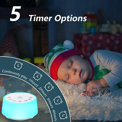 Sound Machines with 10 Colors Night Light 25 Soothing Sounds and Sleep White Noise Machine 32 Volume Levels 5 Timers Adjustable Brightness Memory Function for Adults Kids Baby
