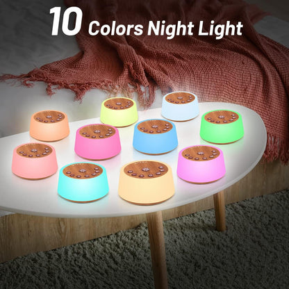 Sound Machines with 10 Colors Night Light 25 Soothing Sounds and Sleep White Noise Machine 32 Volume Levels 5 Timers Adjustable Brightness Memory Function for Adults Kids Baby
