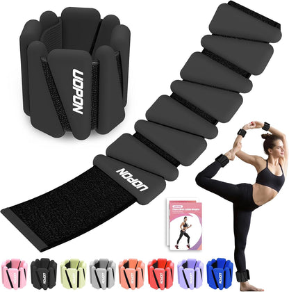 Wrist Ankle Weights for Women, Soft Silicone Wrist Weights Set of 2 for Walking, Pilates, Yoga, Barre & Strength Training, Weighted Bangles with Secure Non-Slip Fit for Arm & Leg Workouts, 2 lb / 4 lb