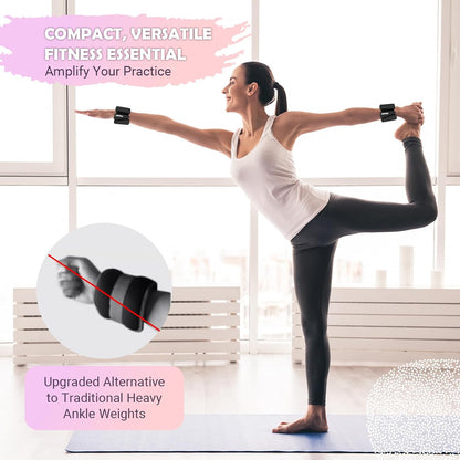 Wrist Ankle Weights for Women, Soft Silicone Wrist Weights Set of 2 for Walking, Pilates, Yoga, Barre & Strength Training, Weighted Bangles with Secure Non-Slip Fit for Arm & Leg Workouts, 2 lb / 4 lb