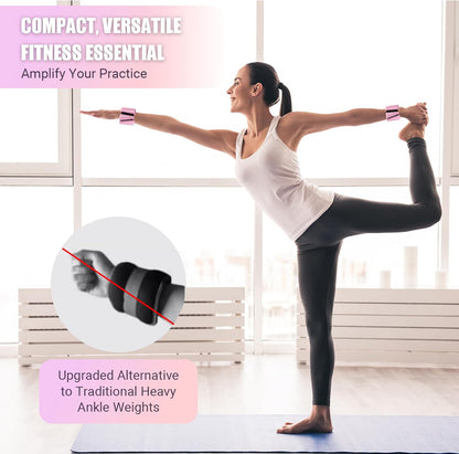 Wrist Ankle Weights for Women, Soft Silicone Wrist Weights Set of 2 for Walking, Pilates, Yoga, Barre & Strength Training, Weighted Bangles with Secure Non-Slip Fit for Arm & Leg Workouts, 2 lb / 4 lb