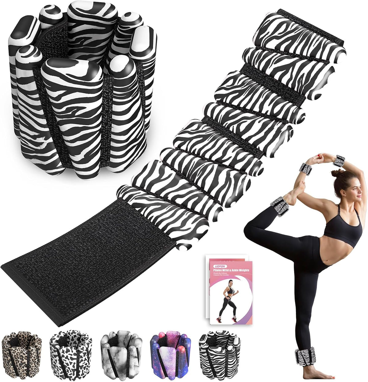 Wrist Ankle Weights for Women, Soft Silicone Wrist Weights Set of 2 for Walking, Pilates, Yoga, Barre & Strength Training, Weighted Bangles with Secure Non-Slip Fit for Arm & Leg Workouts, 2 lb / 4 lb