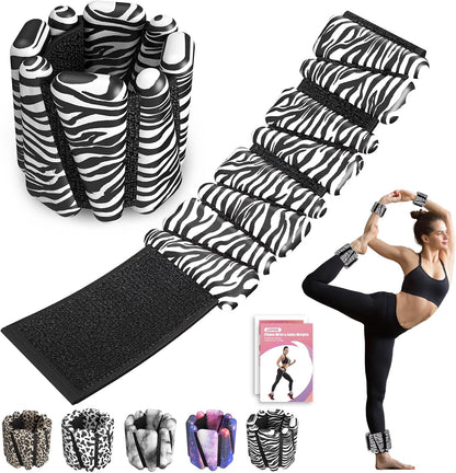 Wrist Ankle Weights for Women, Soft Silicone Wrist Weights Set of 2 for Walking, Pilates, Yoga, Barre & Strength Training, Weighted Bangles with Secure Non-Slip Fit for Arm & Leg Workouts, 2 lb / 4 lb